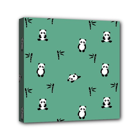 Pandas Pattern Mini Canvas 6  X 6  (stretched) by artworkshop