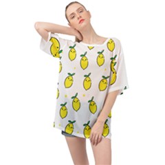 Pattern Lemon Texture Oversized Chiffon Top by artworkshop