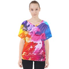 Colorful Painting V-neck Dolman Drape Top by artworkshop