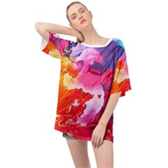 Colorful Painting Oversized Chiffon Top by artworkshop