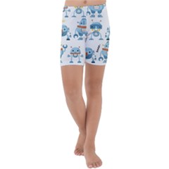 Seamless Pattern With Funny Robot Cartoon Kids  Lightweight Velour Capri Yoga Leggings by Jancukart