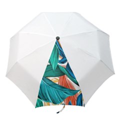 Leaves Tropical Exotic Folding Umbrellas by artworkshop