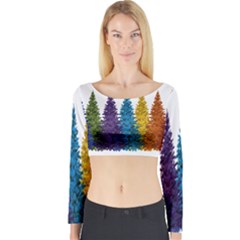 Christmas-002 Long Sleeve Crop Top by nate14shop