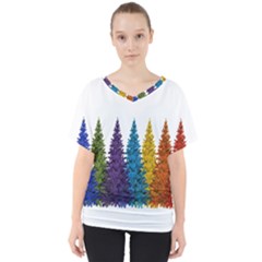 Christmas-002 V-neck Dolman Drape Top by nate14shop
