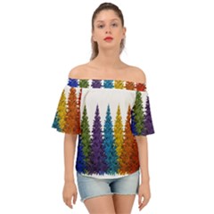 Christmas-002 Off Shoulder Short Sleeve Top by nate14shop