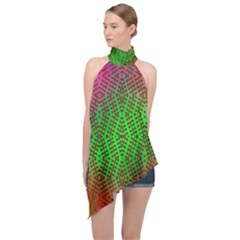 Handball Halter Asymmetric Satin Top