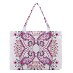 Pink Flower Cartoon Medium Tote Bag by Jancukart
