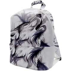 Tattoo-ink-flash-drawing-wolf Zip Up Backpack by Jancukart