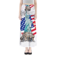 Statue Of Liberty Independence Day Poster Art Full Length Maxi Skirt by Jancukart