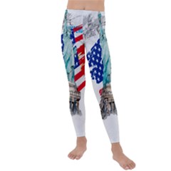 Statue Of Liberty Independence Day Poster Art Kids  Lightweight Velour Leggings by Jancukart