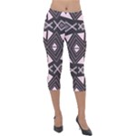 Abstract pattern geometric backgrounds Lightweight Velour Capri Leggings 