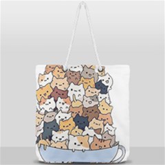 Cat-kitten Full Print Rope Handle Tote (large) by Jancukart