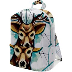 Deer-unicorn-tattoo-drawing-vector-watercolor Zip Up Backpack by Jancukart
