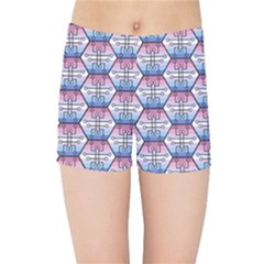 Hackers Town Void Mantis Hexagon Bigender Seven 7 Stripe Pride Flag Kids  Sports Shorts by WetdryvacsLair