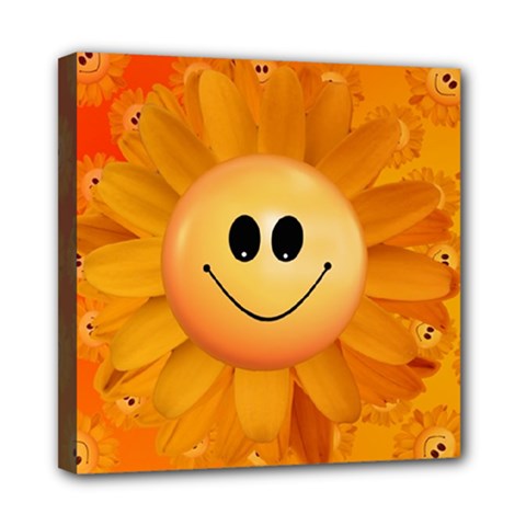 Sun-sunflower-joy-smile-summer Mini Canvas 8  X 8  (stretched) by Jancukart