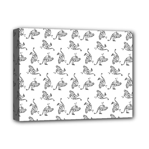 Robot Dog Drawing Motif Pattern Deluxe Canvas 16  X 12  (stretched)  by dflcprintsclothing