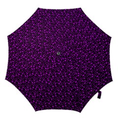 Small Bright Dayglo Purple Halloween Motifs Skulls, Spells & Cats On Spooky Black Hook Handle Umbrellas (large) by PodArtist