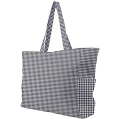 Soot Black And White Handpainted Houndstooth Check Watercolor Pattern Simple Shoulder Bag by PodArtist