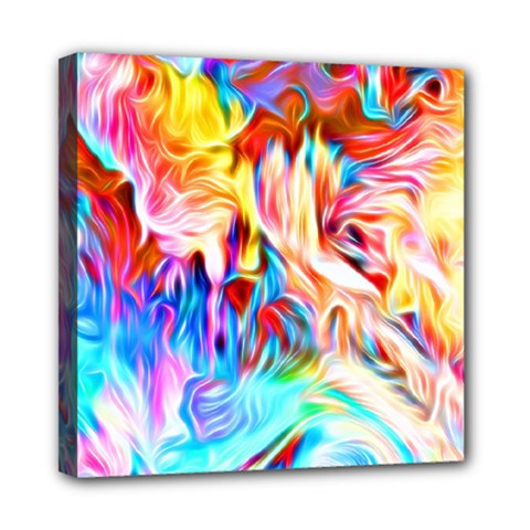 Background-drips-fluid-colorful- Mini Canvas 8  X 8  (stretched) by Jancukart
