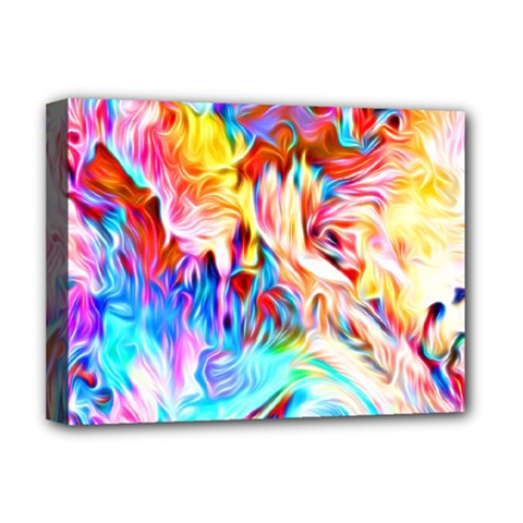 Background-drips-fluid-colorful- Deluxe Canvas 16  X 12  (stretched)  by Jancukart