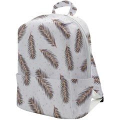 Christmas-seamless-pattern-with-gold-fir-branches Zip Up Backpack by nate14shop