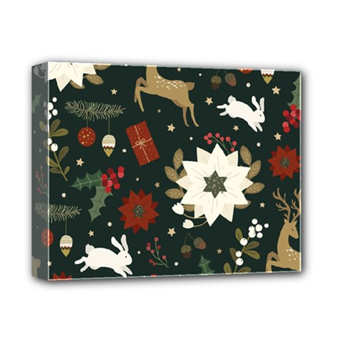 Hand Drawn Christmas Pattern Design Deluxe Canvas 14  X 11  (stretched) by nate14shop