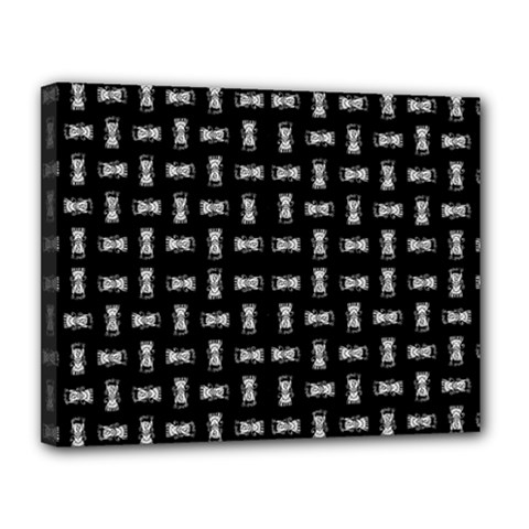Fantasy Ethnic Caricature Motif Pattern Canvas 14  X 11  (stretched)