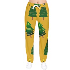Christmas Tree,yellow Women Velvet Drawstring Pants by nate14shop