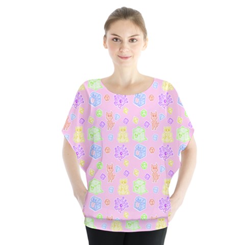 Dungeons And Cuties Batwing Chiffon Blouse by thePastelAbomination