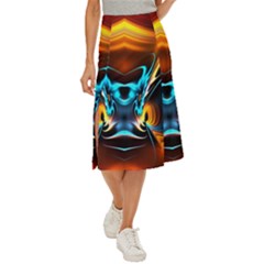 Duck-crazy-duck-abstract Midi Panel Skirt by Jancukart