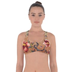Flower Cubism Mosaic Vintage Got No Strings Sports Bra