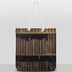 Books Covers Book Case Old Library Full Print Rope Handle Tote (large) by Amaryn4rt
