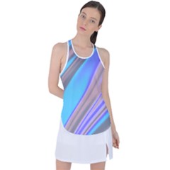 Wave Abstract Texture Design Racer Back Mesh Tank Top by Amaryn4rt