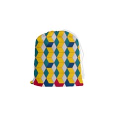 Vectors Blocks Label Illusion Drawstring Pouch (small) by Wegoenart