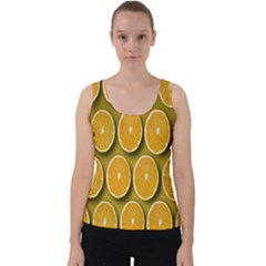 Orange Slices Cross Sections Pattern Velvet Tank Top by artworkshop