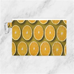 Orange Slices Cross Sections Pattern Canvas Cosmetic Bag (large) by artworkshop