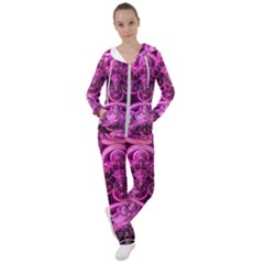 Fractal-math-geometry-visualization Pink Women s Tracksuit by Pakrebo