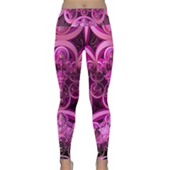 Fractal-math-geometry-visualization Pink Lightweight Velour Classic Yoga Leggings by Pakrebo