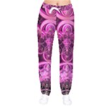 Fractal-math-geometry-visualization Pink Women velvet Drawstring Pants
