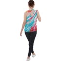 Stone Marble Texturw Pattern Mock Neck Chiffon Sleeveless Top View2