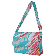 Stone Marble Texturw Pattern Full Print Messenger Bag (l) by Wegoenart