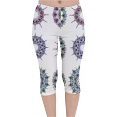 Illustration Pattern Geometric Art Dividers Digital Art Velvet Capri Leggings  by Wegoenart