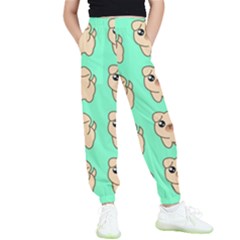 Puppy Pattern Wallpaper Dog Pet Kids  Elastic Waist Pants by Wegoenart