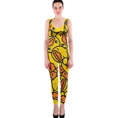 Illustration Duck Cartoon Background Pattern One Piece Catsuit by Wegoenart