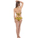 Illustration Duck Cartoon Background Pattern Cross Front Halter Bikini Set View2