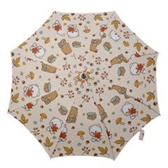 Illustration Bear Cartoon Background Pattern Hook Handle Umbrellas (small) by Sudhe