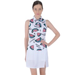 Illustration Watermelon Fruit Sweet Slicee Women s Sleeveless Polo Tee by Sudhe