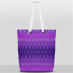 Illustration Purple Abstract Wallpaper Pattern Abstract Full Print Rope Handle Tote (small)