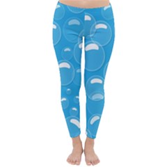 Pattern Blue Bubble Pattern Background Classic Winter Leggings by Amaryn4rt