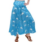 Pattern Blue Bubble Pattern Background Satin Palazzo Pants